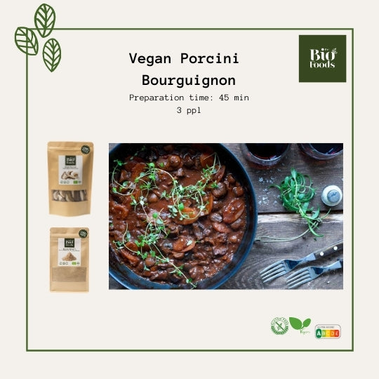 Vegane Steinpilze Bourguignon