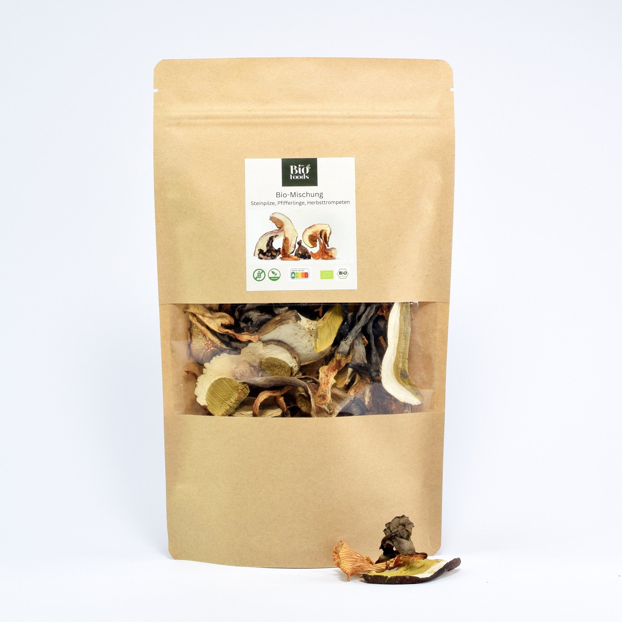 A package of Organic Dried Mixed Wild Mushrooms - The Bio Foods